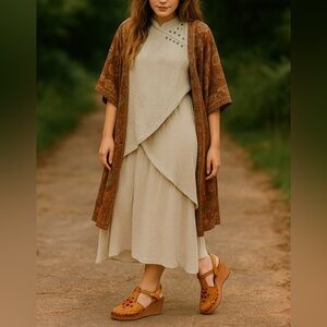 Colorful Embroidered Leather Wedge Sandals